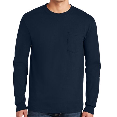 Ultra Cotton ® 100% Cotton Long Sleeve T Shirt with Pocket Thumbnail