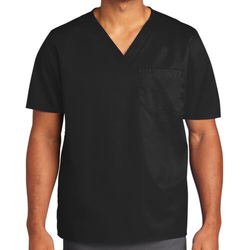 Unisex WorkFlex ™ Chest Pocket V Neck Top Thumbnail