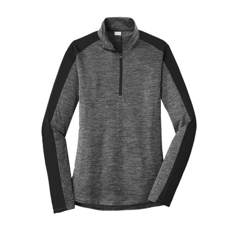 Women's PosiCharge® Electric Heather Colorblock 1/4 Zip Pullover (NAME OPTION) Thumbnail