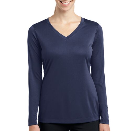 Women's Long Sleeve PosiCharge® Competitor™ V-Neck Tee (LAST NAME OPTION) Thumbnail
