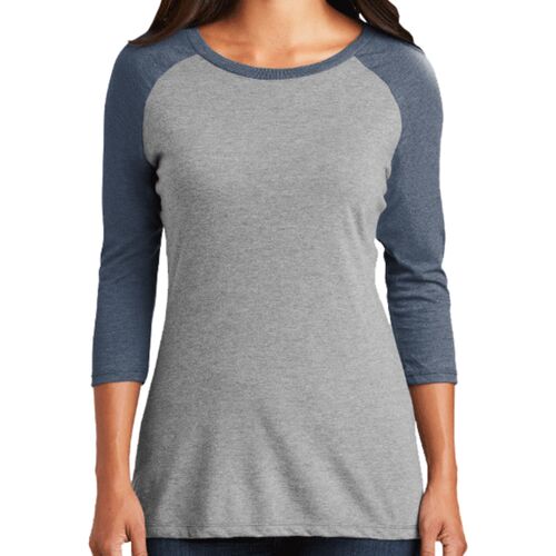 District® Women’s Perfect Tri® 3/4-Sleeve Raglan - Left Chest Thumbnail