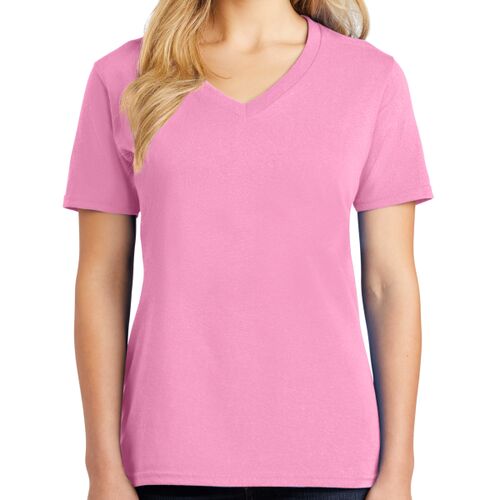 Ladies Core Cotton V Neck Tee - left chest  Thumbnail