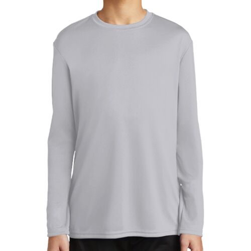  Youth Long Sleeve Performance Tee - left chest  Thumbnail