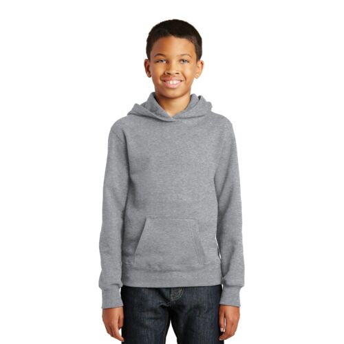Youth Fan Favorite Fleece Pullover Hooded Sweatshirt - left chest  Thumbnail